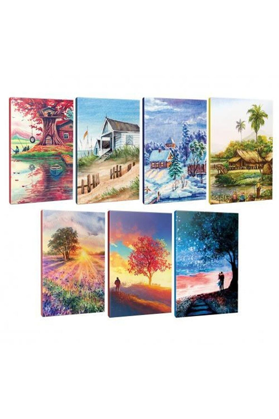 7li Manzara Temalı 13,5x19,5cm 64 Sayfa Çizgili
defter Seti -4