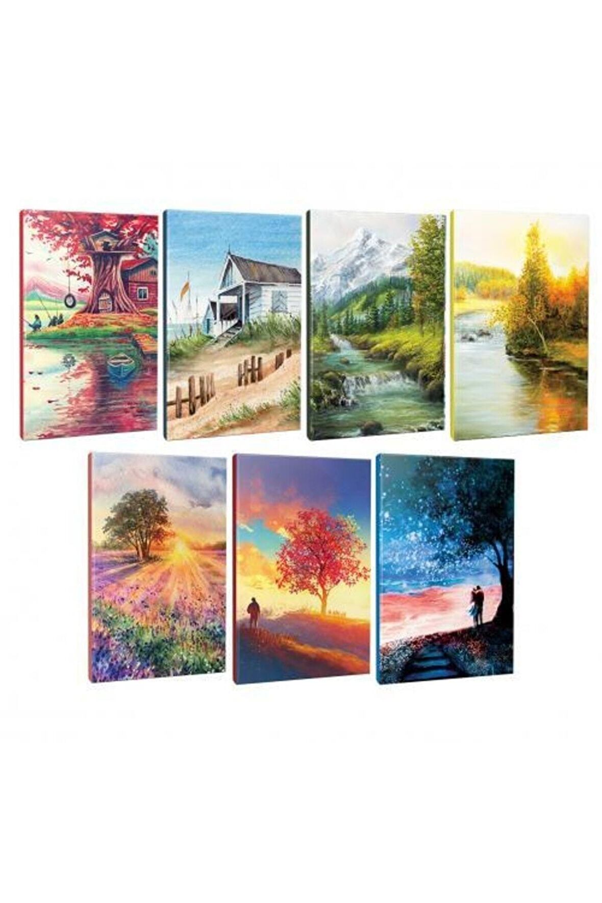 7li Manzara Temalı 13,5x19,5cm 64 Sayfa Çizgili
defter Seti -8