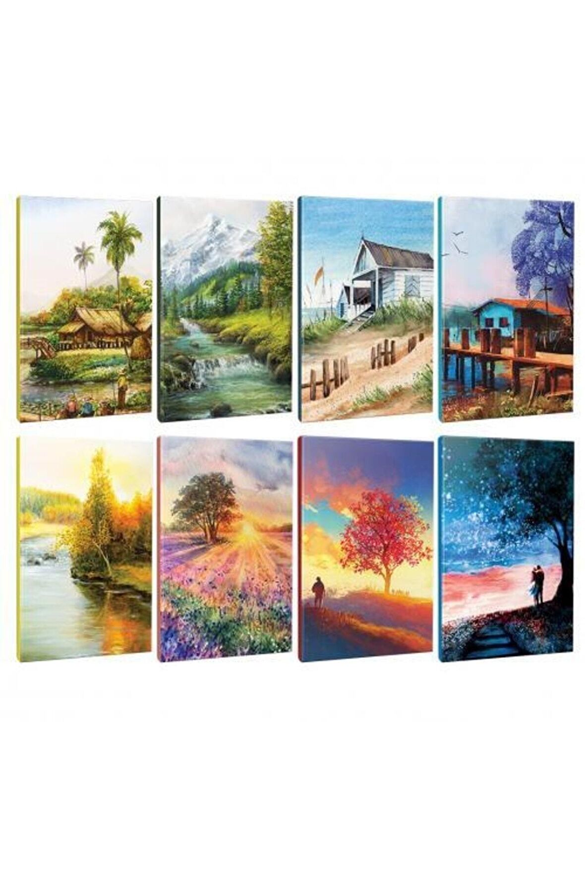 8li Manzara Temalı 13,5x19,5cm 64 Sayfa Çizgili
defter Seti -2