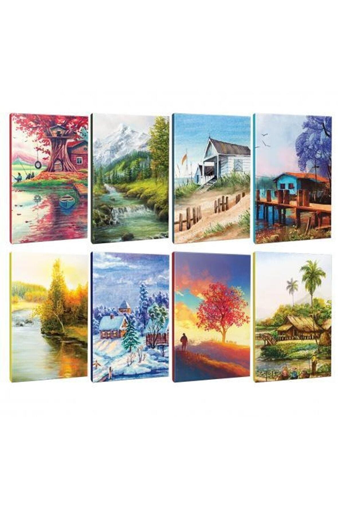 8li Manzara Temalı 13,5x19,5cm 64 Sayfa Çizgili
defter Seti -5