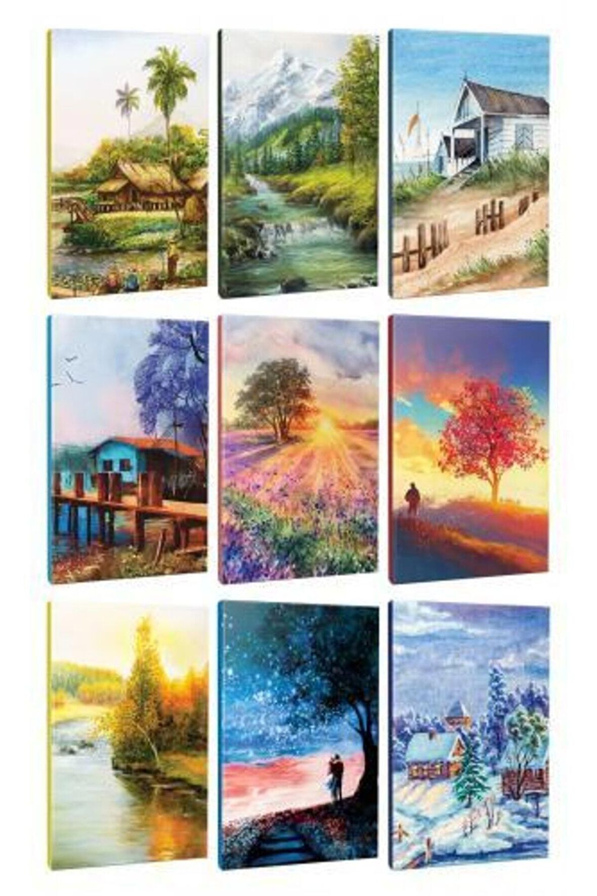 9lu Manzara Temalı 13,5x19,5cm 64 Sayfa Çizgili
defter Seti -1