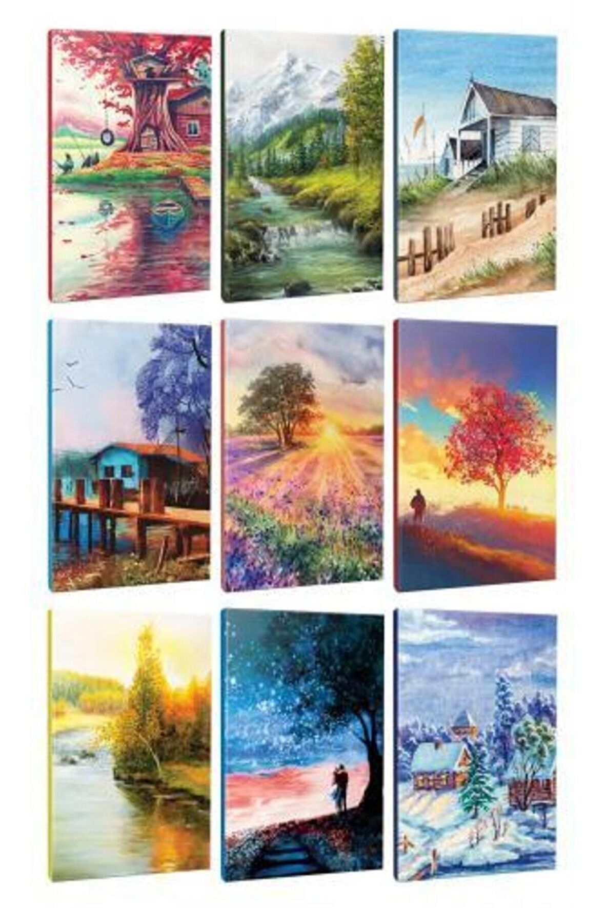 9lu Manzara Temalı 13,5x19,5cm 64 Sayfa Çizgili
defter Seti -2