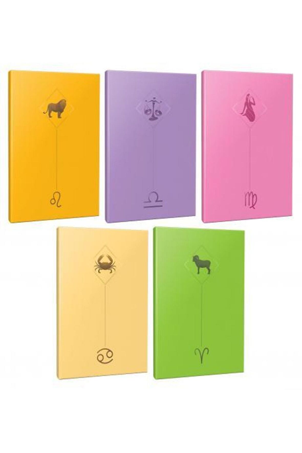 5li Burç Astroloji Temalı 13,5x19,5 cm 64 Sayfa Çizgisiz Defter Seti
