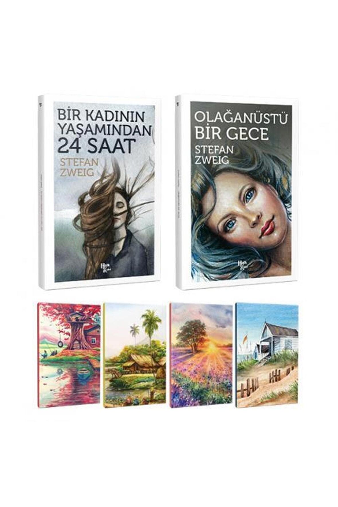 Stefan Zweig 2 Kitap Bir Arada Ve 4 Defter -1