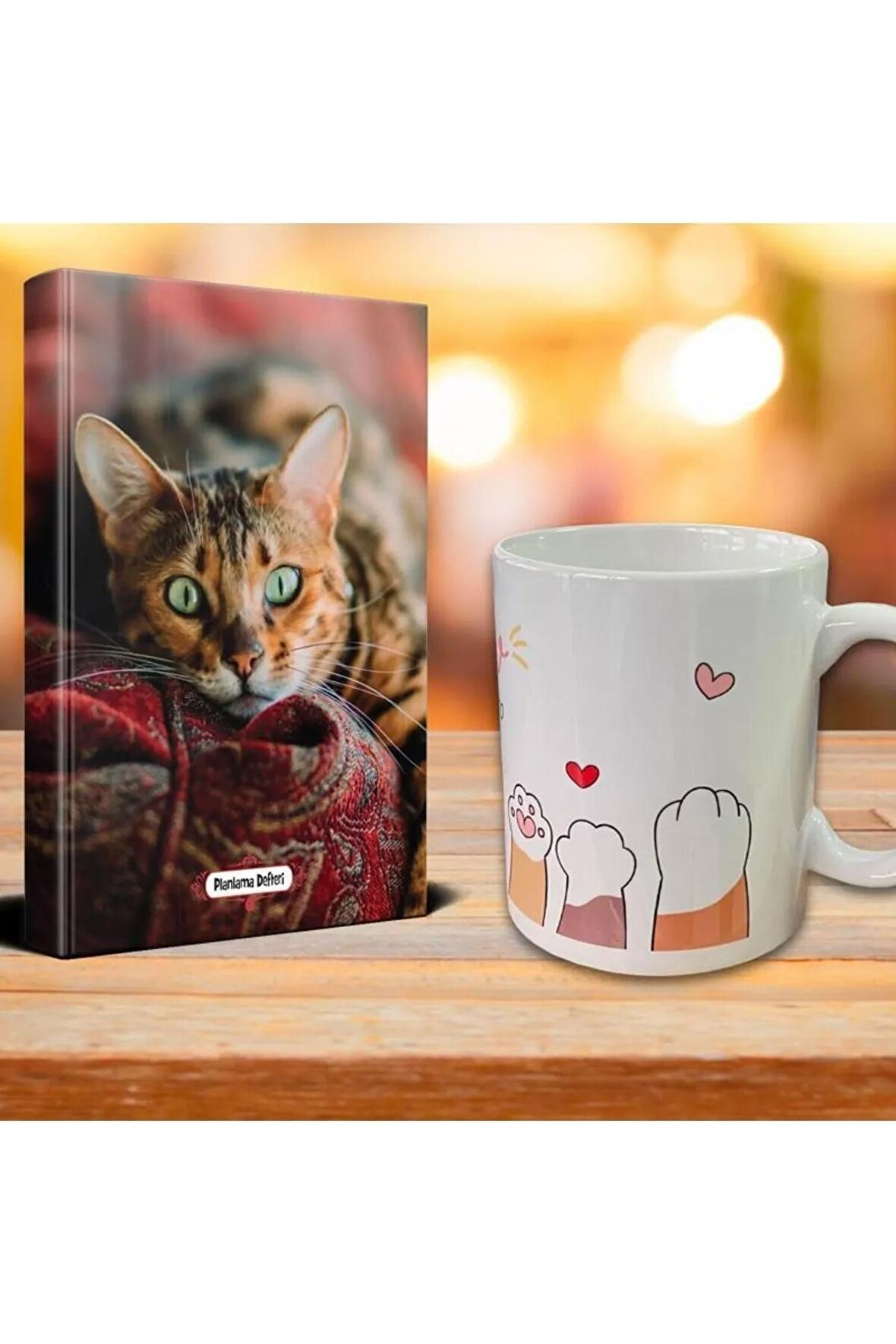 Şaşkın Kedi Ajanda Sevimli Patiler Kupa Seti