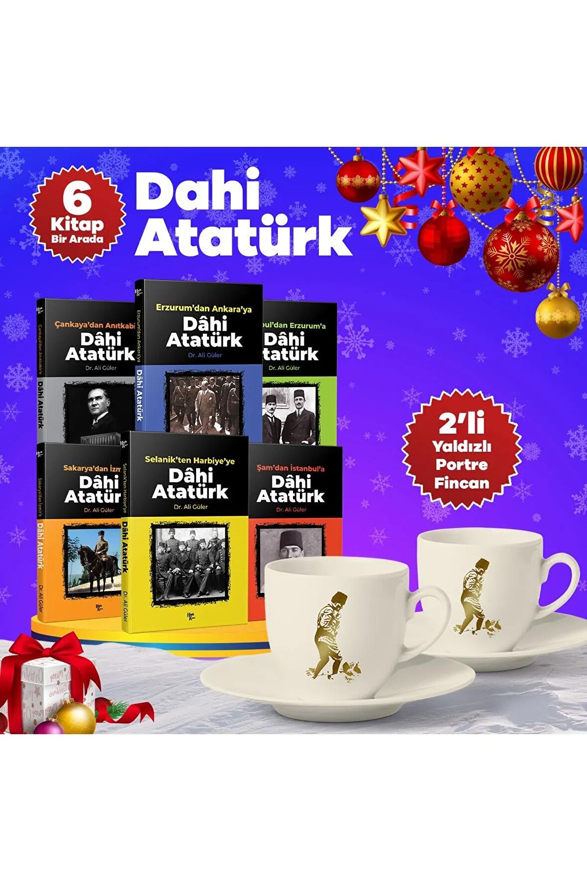 Yılbaşı Dahi Atatürk Ve Ikili Yaldızlı Kocatepe Fincan