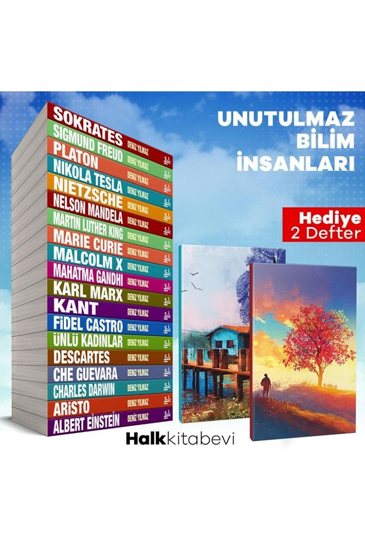 Unutulmaz Bilim Insanları 19 Kitap Ve Ikili Manzara Defter