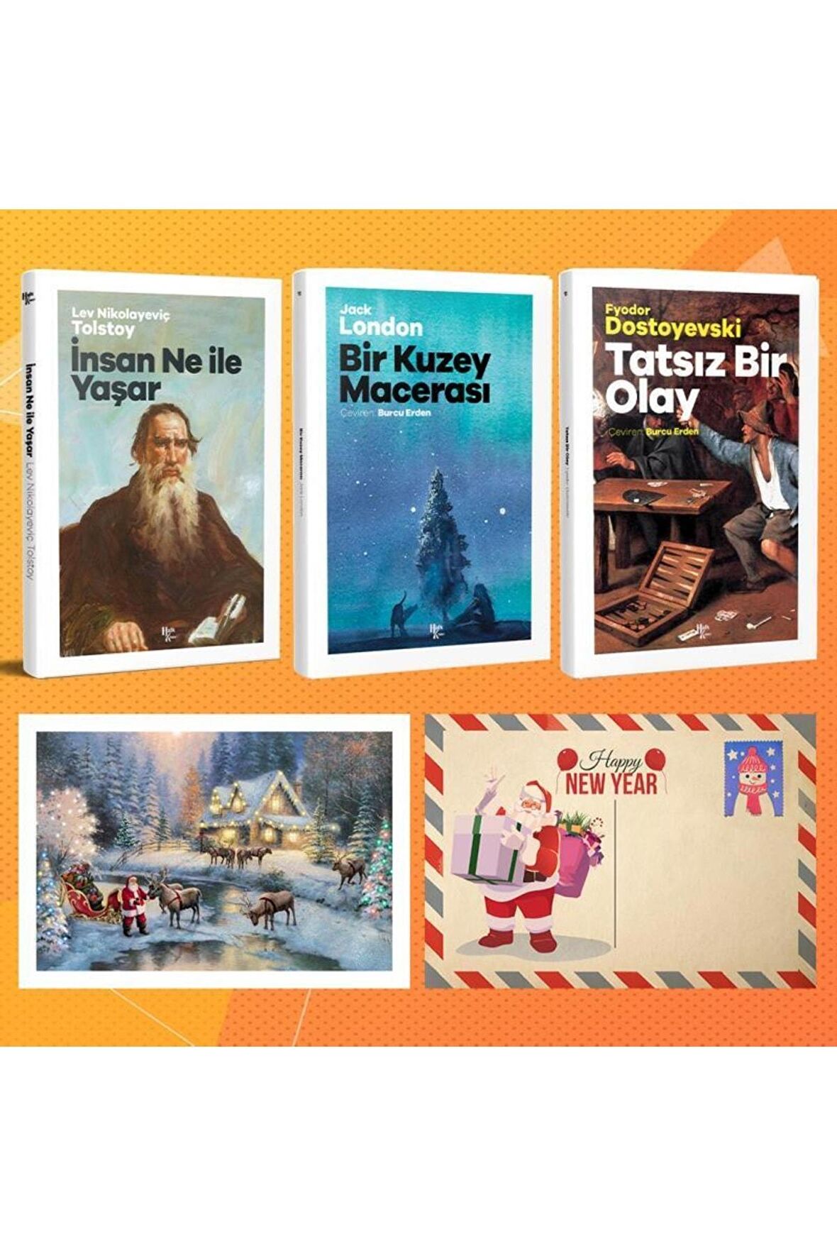 Dünya Klasikleri Üçlü Set - Insan Ne Ile Yaşar - Bir Kuzey Macerası - Tatsız Bir Olay Ve Kartpostal