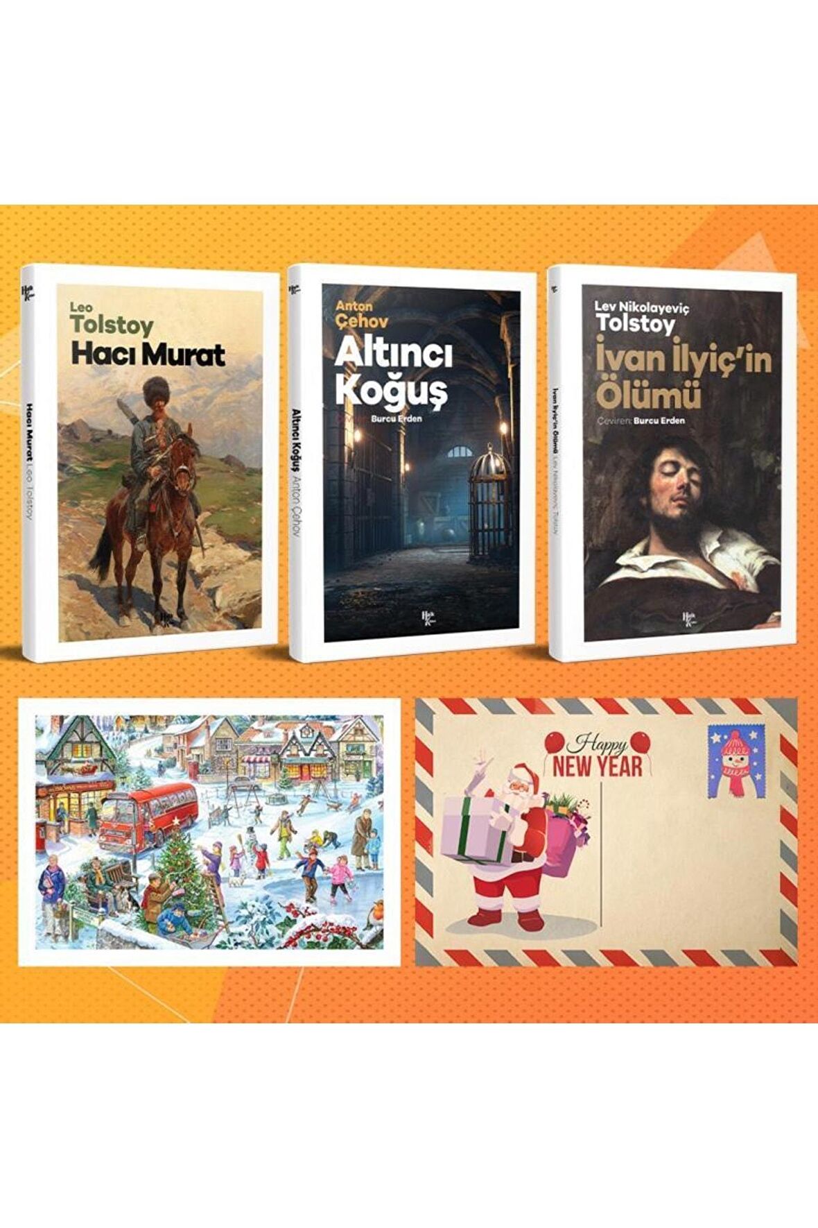 Dünya Klasikleri Üçlü Set - Hacı Murat - Altıncı Koğuş - Ivan Ilyiçin Ölümü Ve Kartpostal
