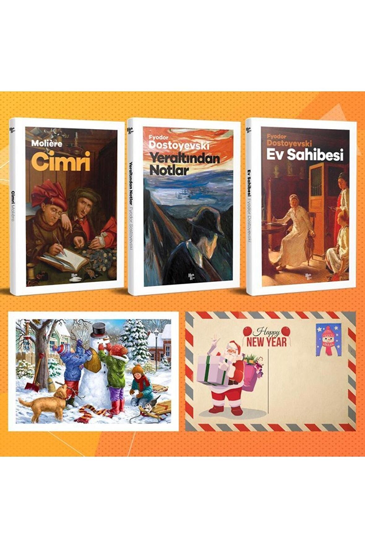 Dünya Klasikleri Üçlü Set - Cimri - Yeraltından Notlar - Ev Sahibesi Ve Kartpostal