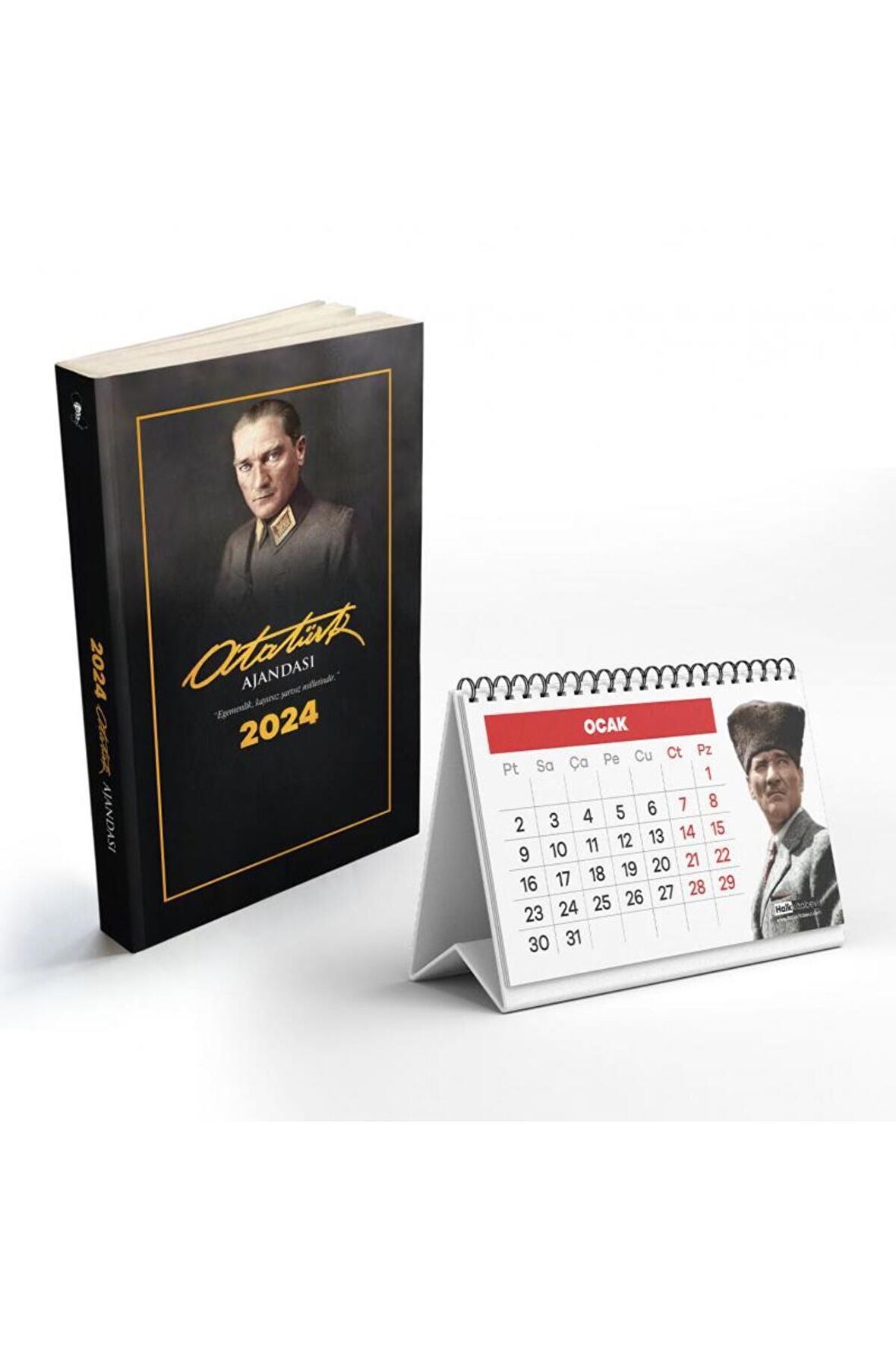 2024 Önder Atatürk Ajanda ve 2024 Yapraklı Masa Takvimi