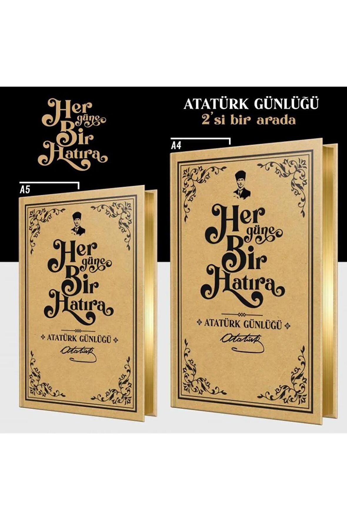 Atatürk Günlüğü 2'si Bir Arada - 1 Büyük 1 Küçük Ebat