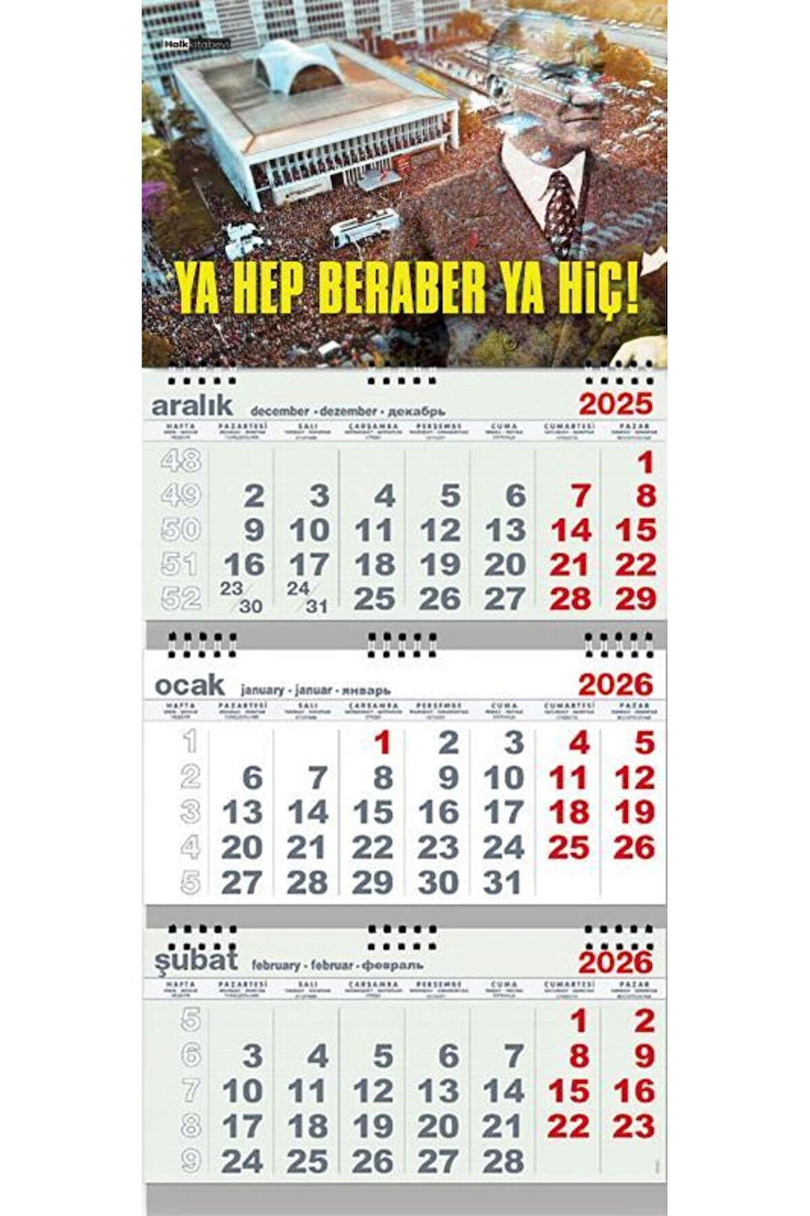 Halk Kitabevi Ya Hep Beraber Ya Hiç 2026 Gemici Duvar Takvimi