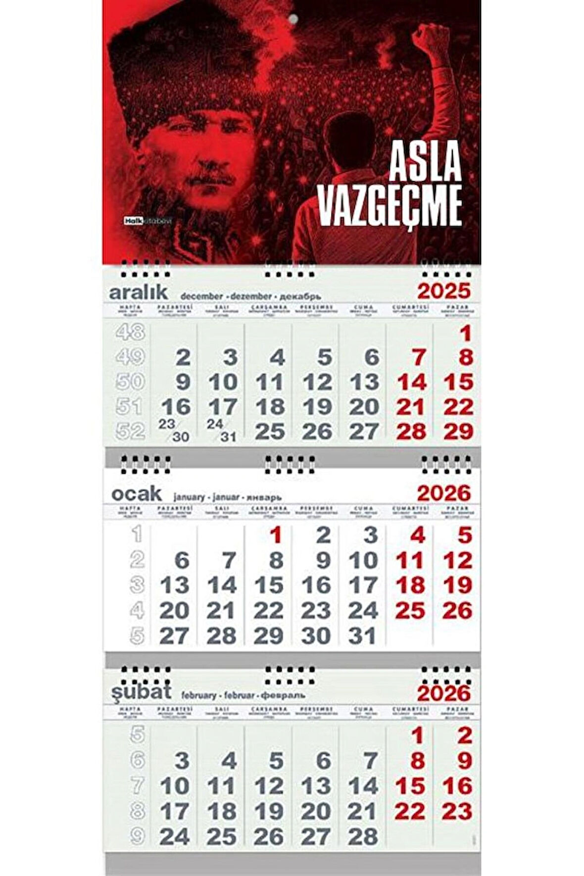 Halk Kitabevi Asla Vazgeçme 2026 Gemici Duvar Takvimi