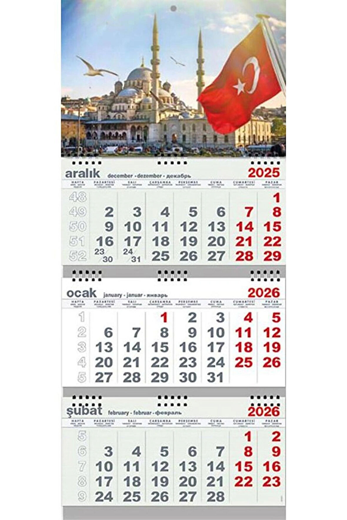 Süleymaniye 2026 Gemici Duvar Takvimi