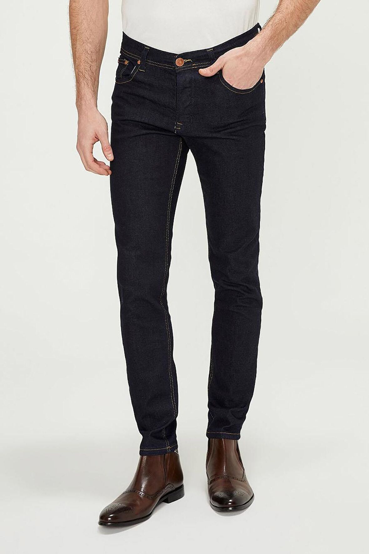 Erkek Slim Fit Likralı Jean Kot Pantolon