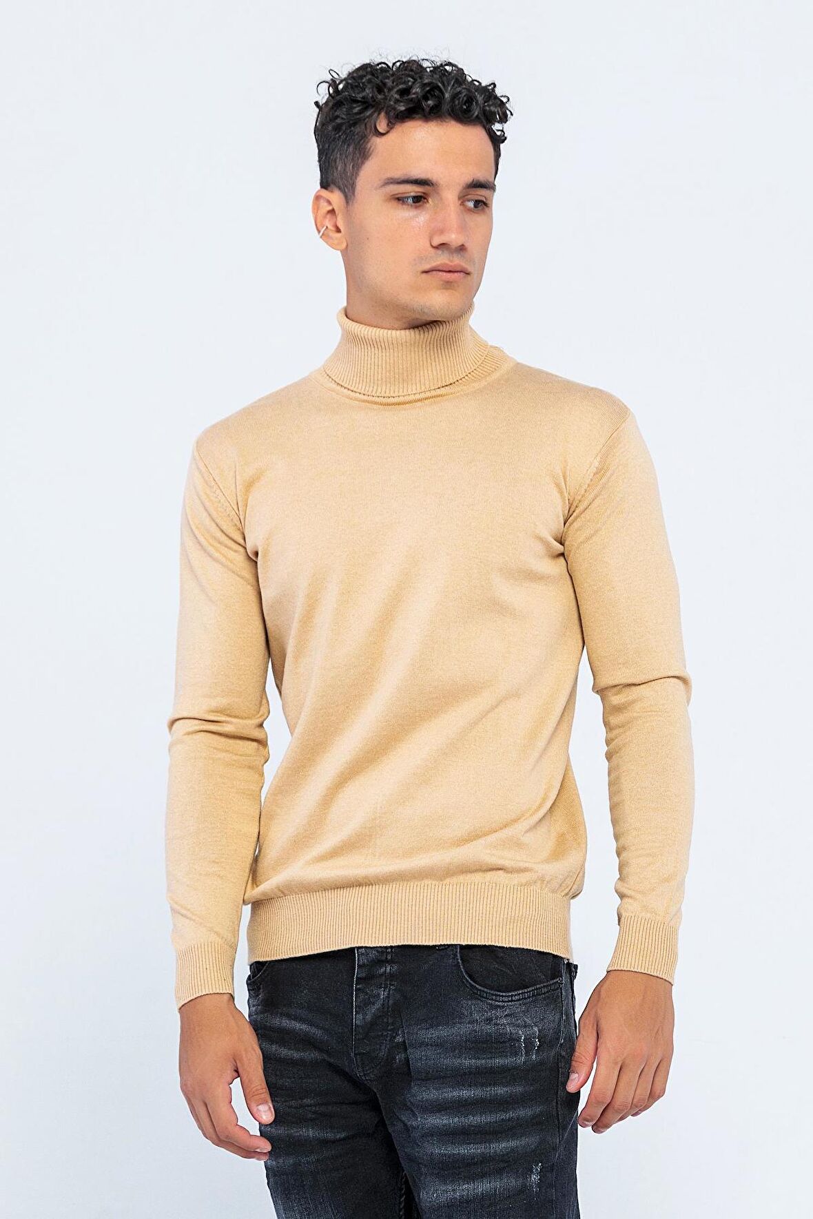 Erkek Regular Fit Uzun Kollu Boğazlı Kazak