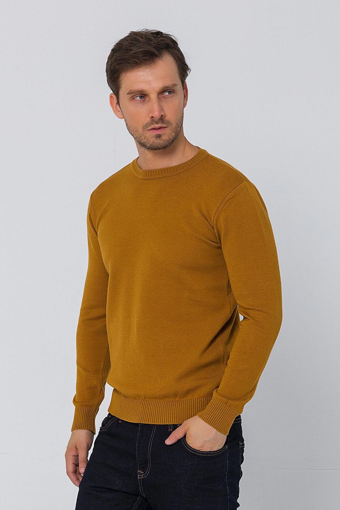 Erkek Bisiklet Yaka Rahat Kumaşlı Regular Fit Kazak