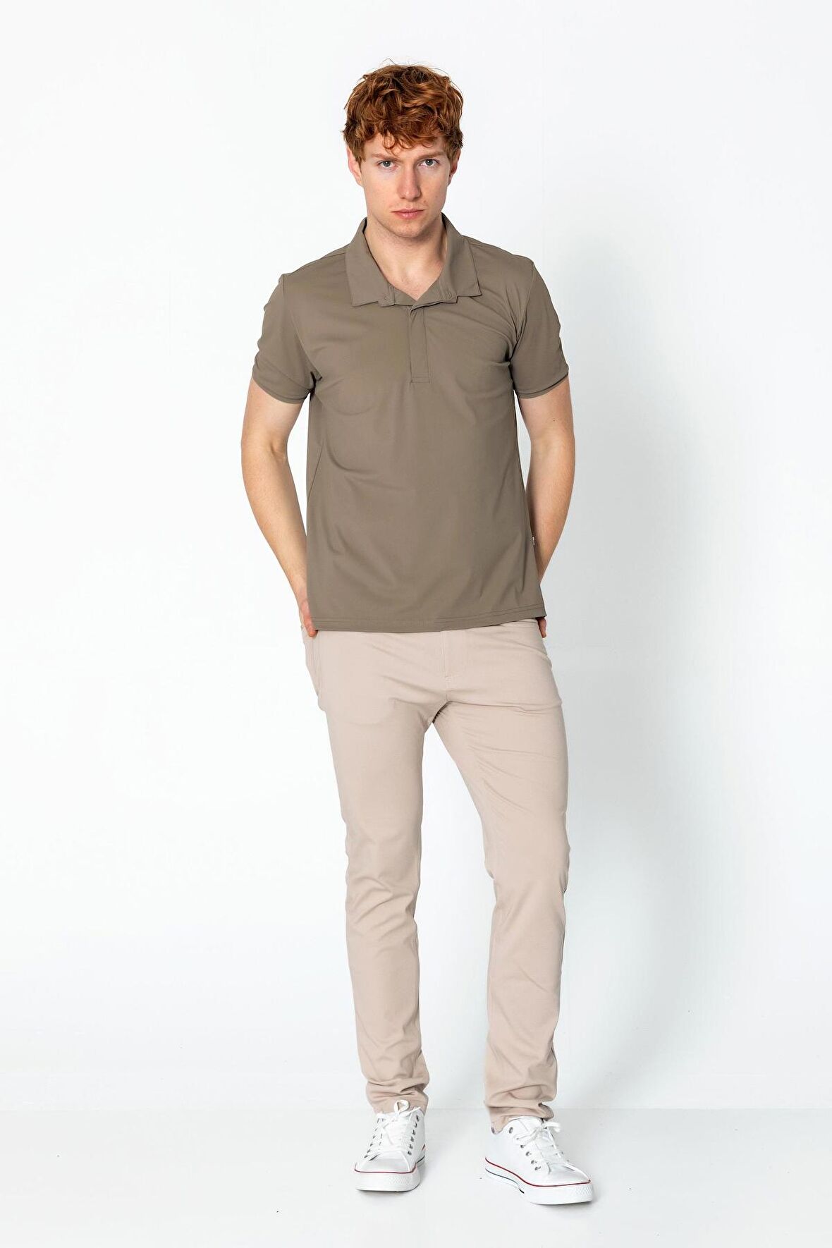 Erkek Regular Fit Rahat Salaş Düğmeli Polo YakaT-Shirt