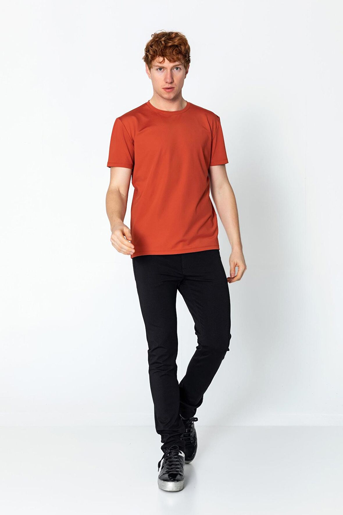 Erkek Fit Rahat Naylon Bisiklet Yaka Seyahatlik T-Shirt