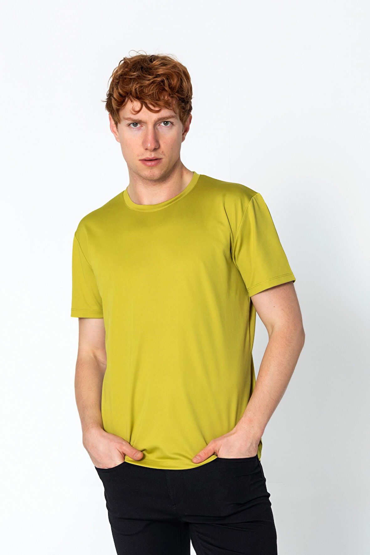 Erkek Fit Naylon Bisiklet Yaka Seyahatlik Kırışmaz T-Shirt