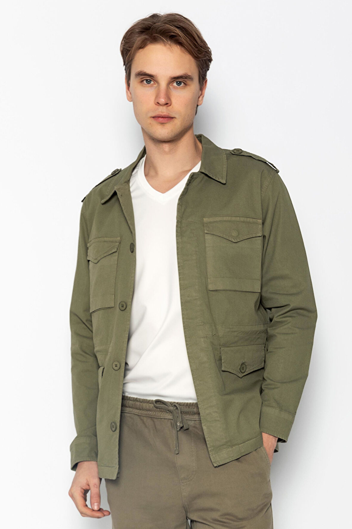 CEKMON Erkek Parça Boya %100 Pamuk Kumaşdan Esnek Ve Likralı Spor Safari Ceket