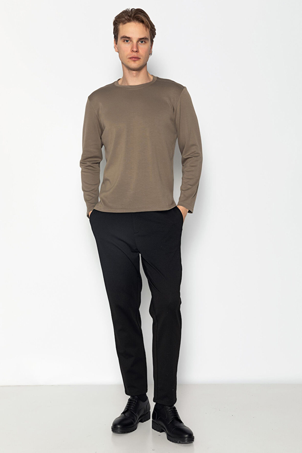 Unisex Bisiklet Yaka Teknolojik İpeksi Pamuk Kumaş Sweatshirts