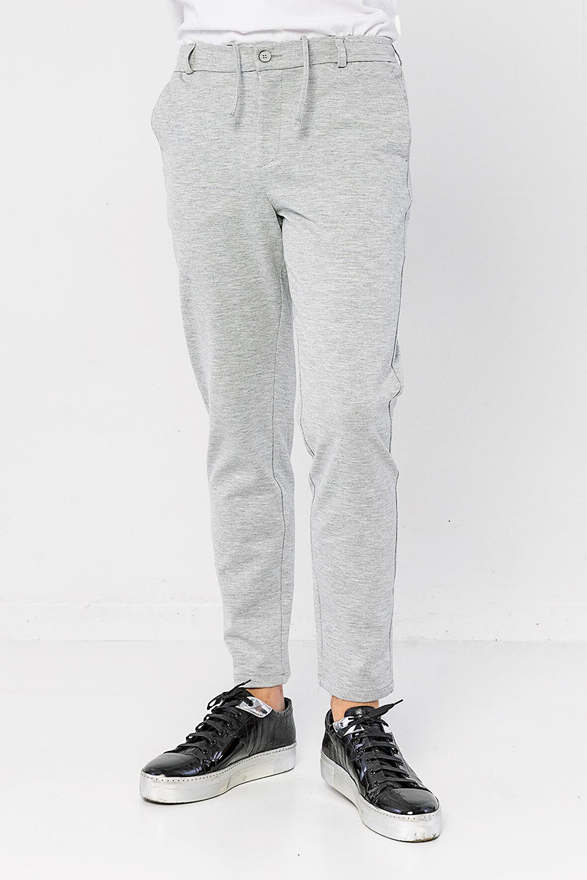 Erkek Beli Lastikli Likralı Jogger Pantolon
