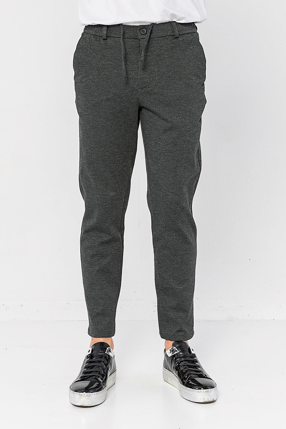 Erkek Beli Lastikli Likralı Jogger Pantolon