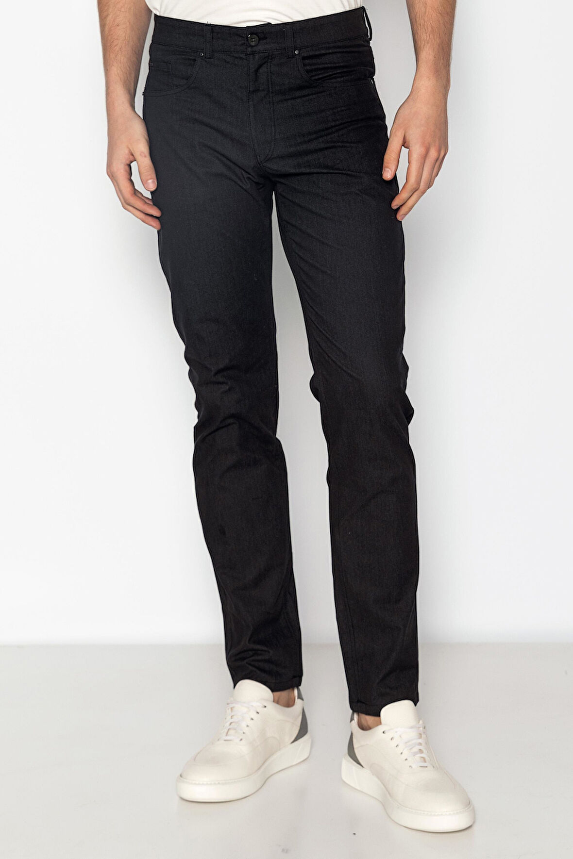 Erkek Regular Fit Rahat Normal Bel Denım Görünümlü Likralı Pantolon