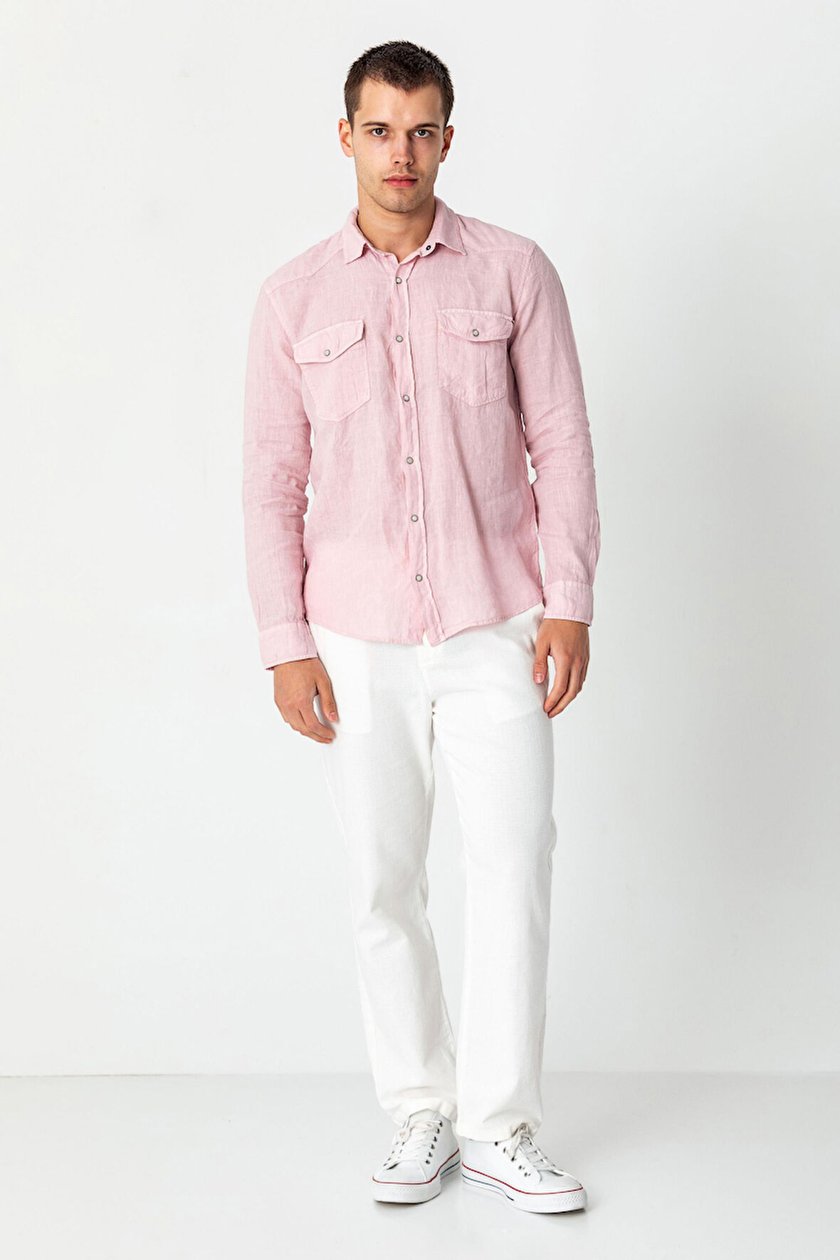 Erkek Comfort  %100 Keten Kumaştan Rahat Yazlık  Gömlek