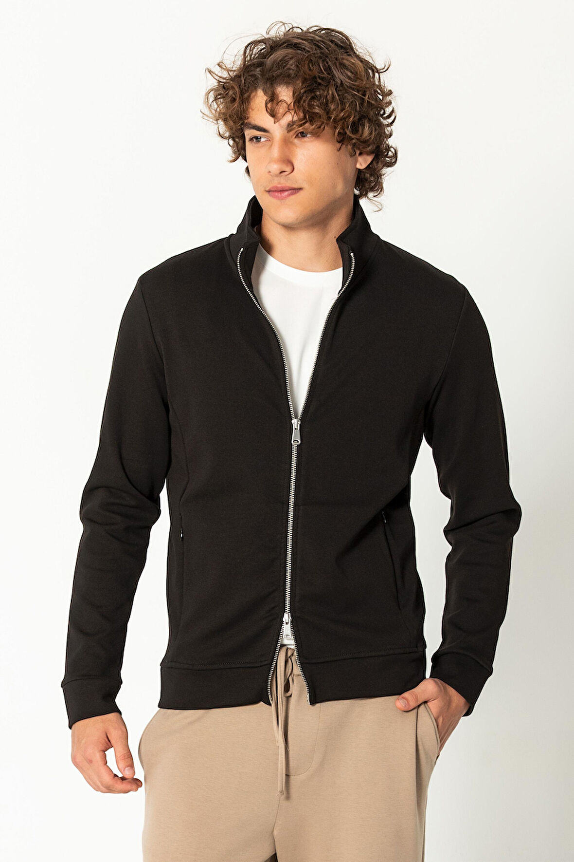 CEKMON Erkek Modern Tasarım Teknolojik Kumaş Süper Yumuşak Çift Fermuar Açılır Detaylı İnce Mont