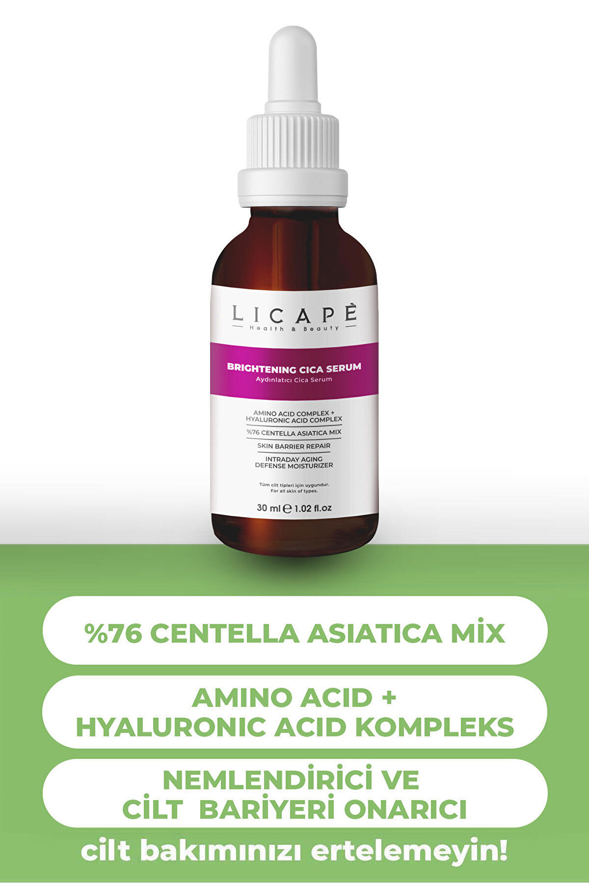 %76 Centella Asiatica Aydınlatıcı Cica Serum 30ml