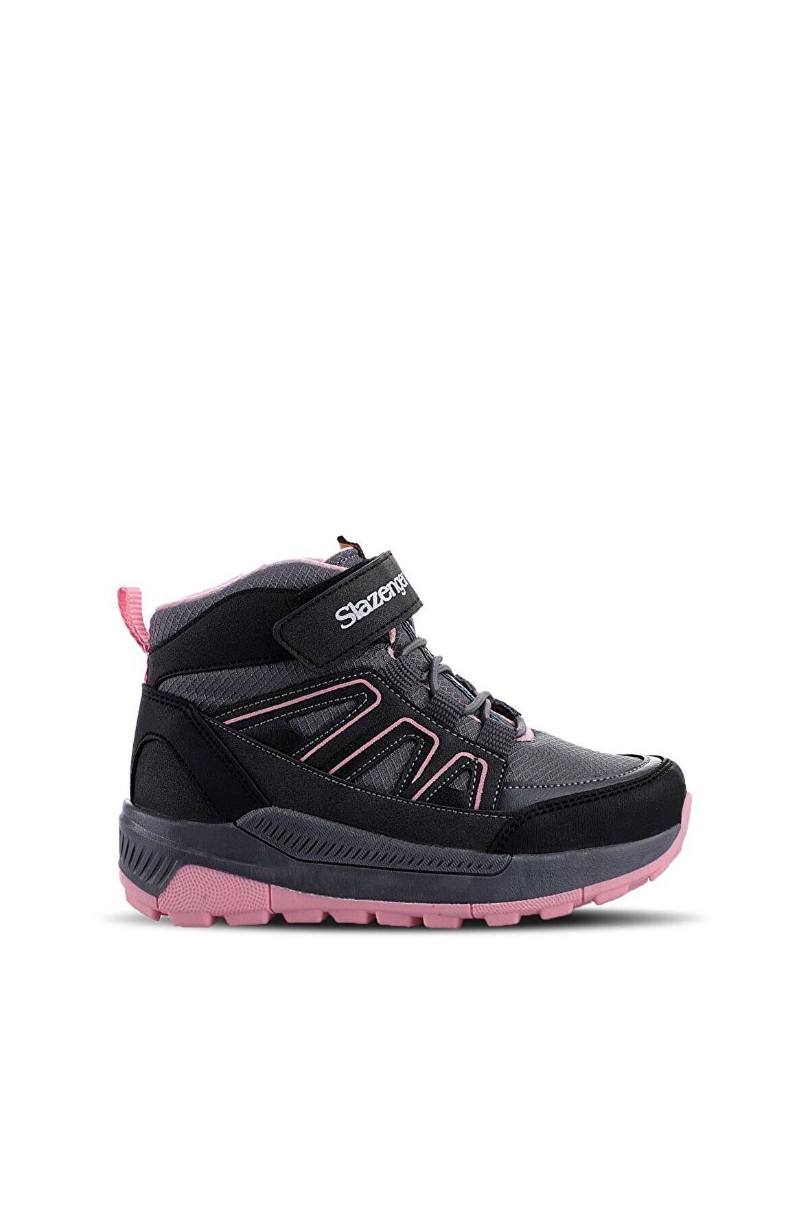 Slazenger KEPHAS IN Çocuk Cırt Cırtlı Koyu Gri / Pembe Bot