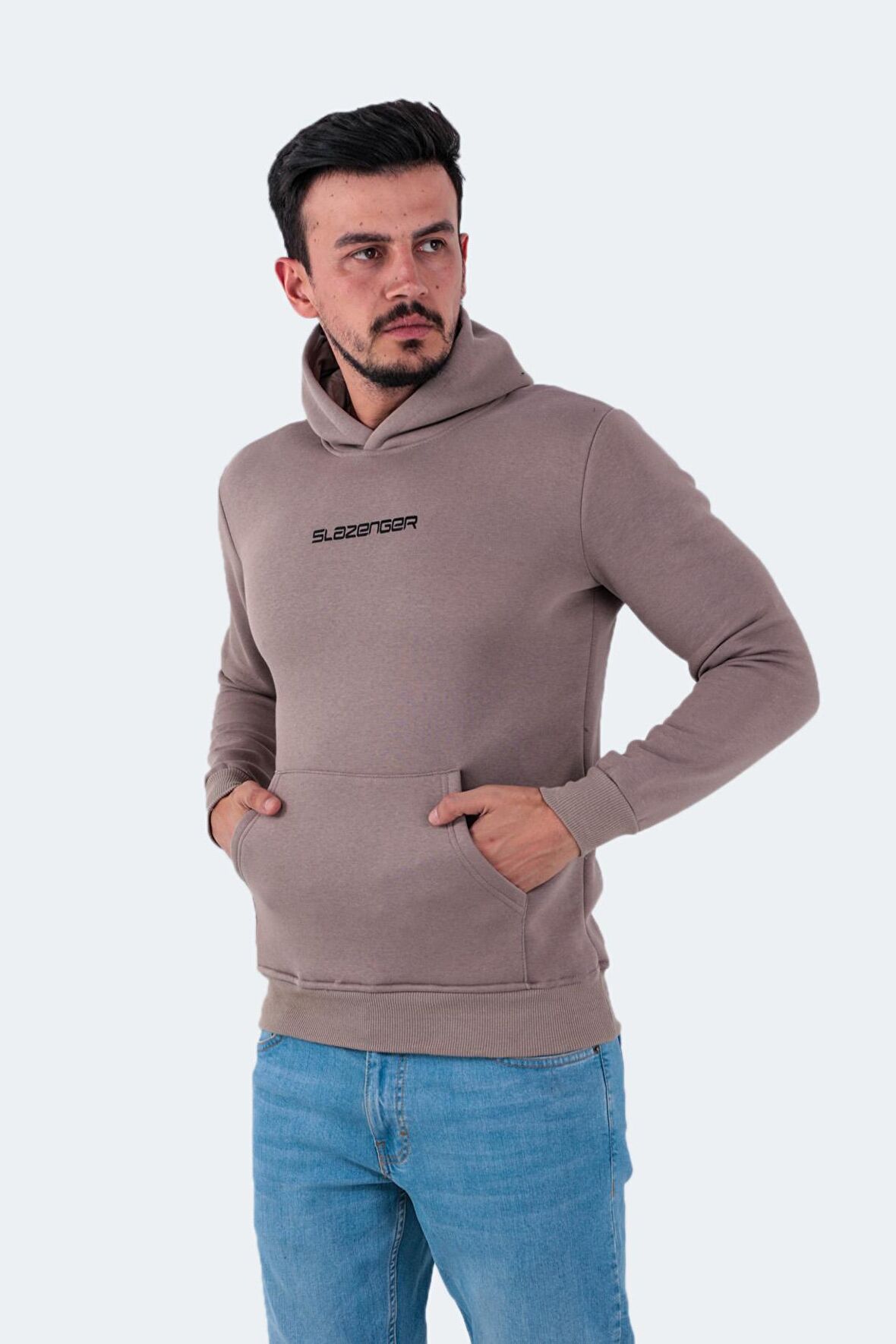 Slazenger Kapüşon Yaka Taş Erkek Sweatshırt ST22WE101-280 BUSTER
