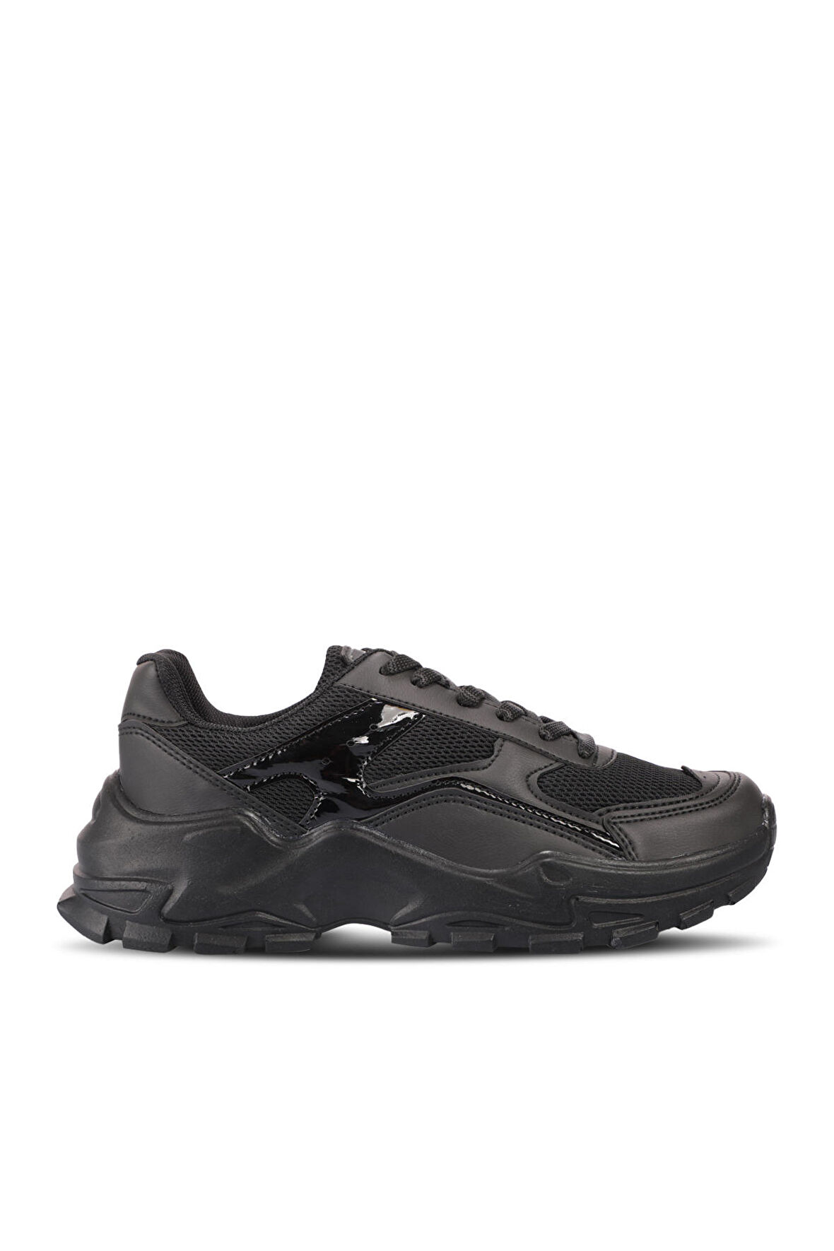 Slazenger ZAK Sneaker Kadın Ayakkabı Siyah Rugan