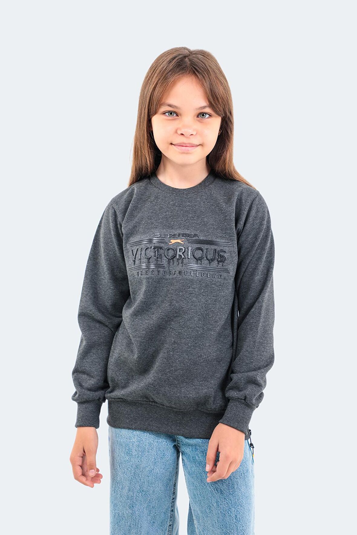 Slazenger DUNA Unisex Çocuk Sweatshirt Koyu Gri