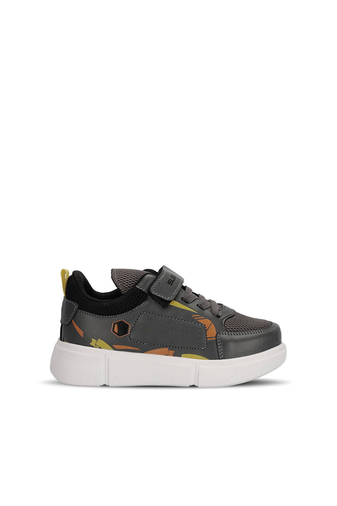 Slazenger KEPA IN Çocuk Cırt Cırtlı Koyu Gri / Sarı Sneaker