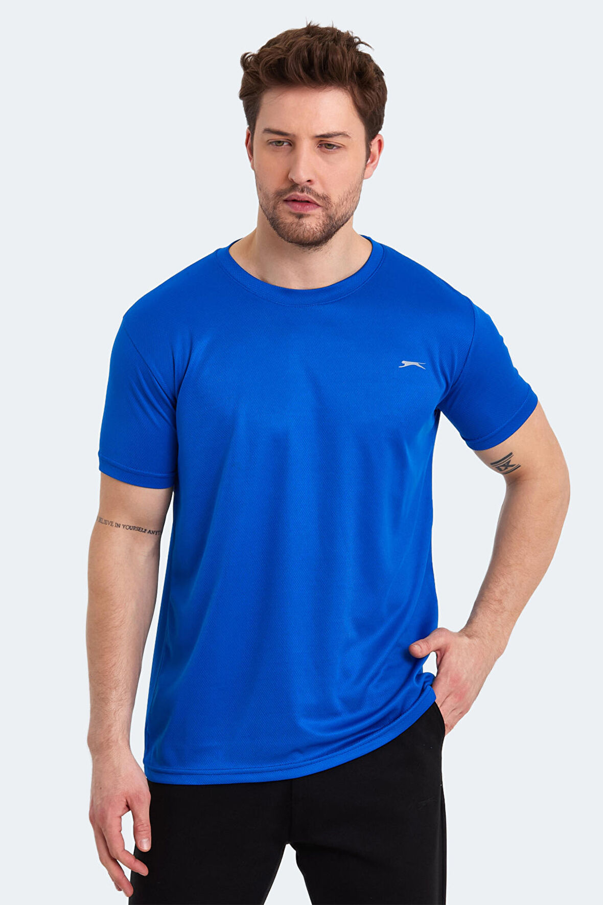 Slazenger ODALIS Erkek T-Shirt Saks Mavi