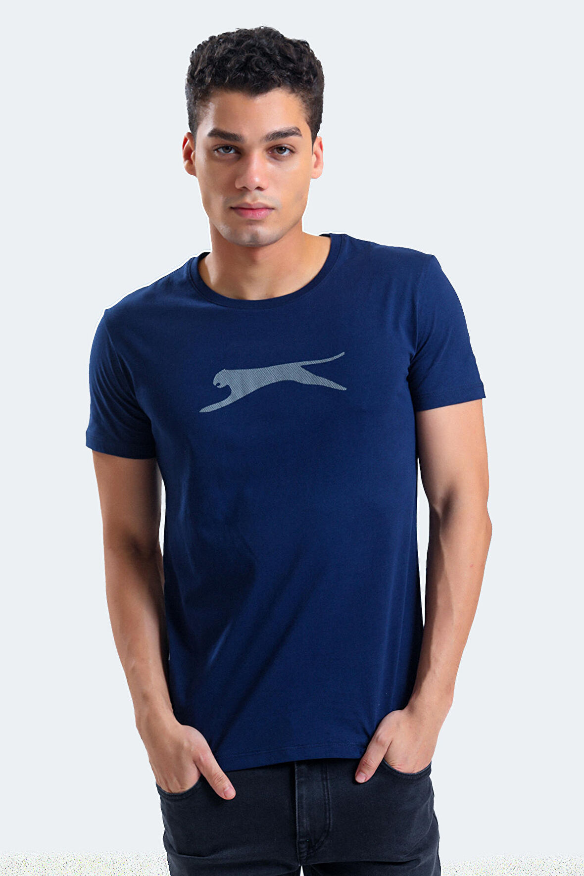 Slazenger SECTOR I Erkek Baskılı Lacivert Tişört