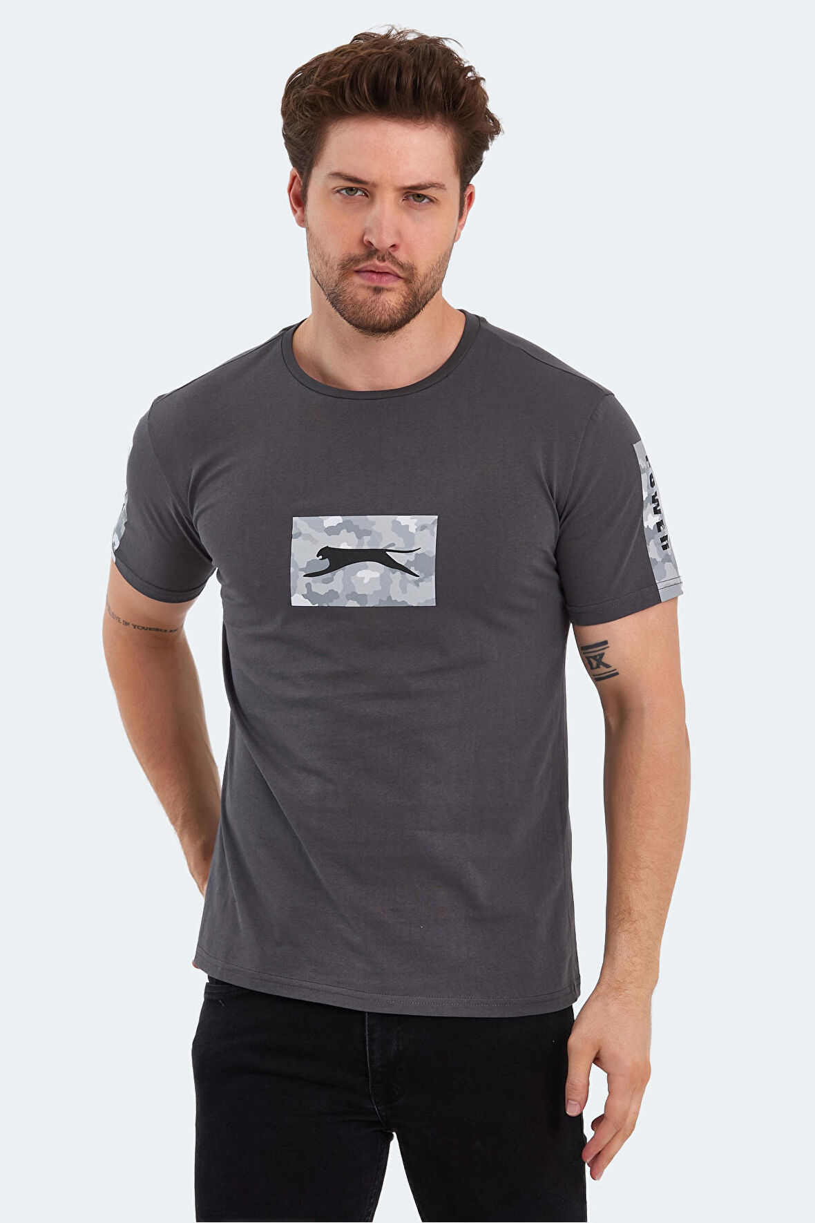 Slazenger PADERAU Erkek T-Shirt Koyu Gri