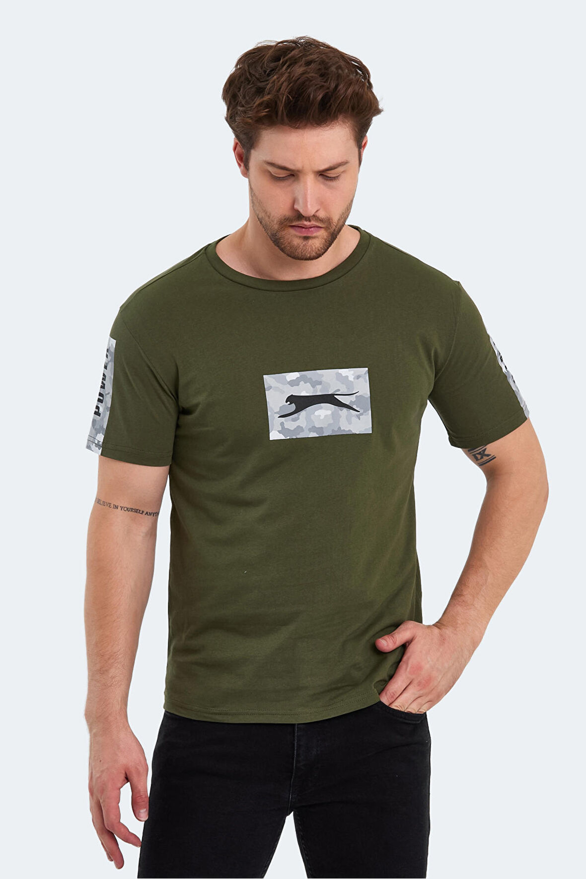 Slazenger PADERAU Erkek T-Shirt Haki