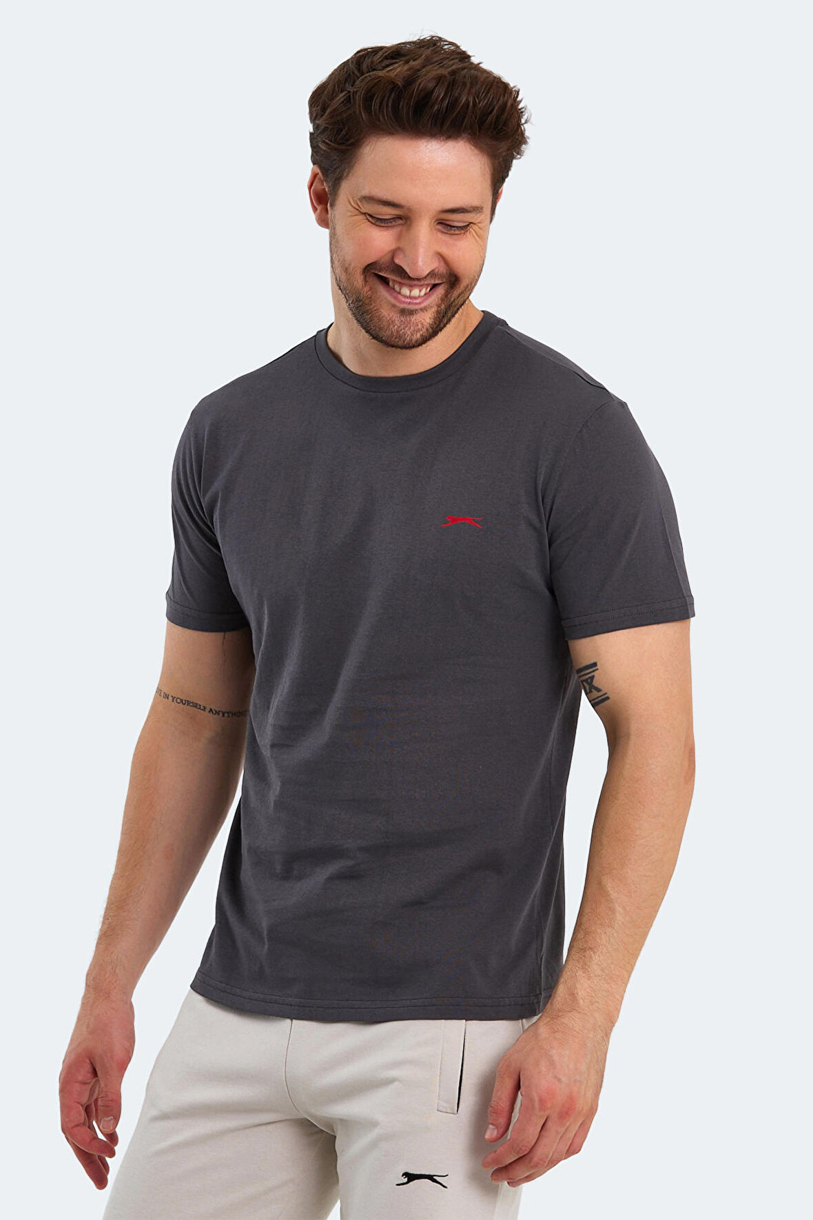 Slazenger POLL Erkek Kısa Kol T-Shirt Koyu Gri