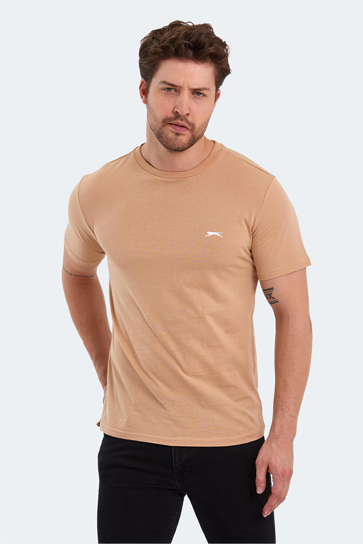 Slazenger POLL Erkek Kısa Kol T-Shirt Bej