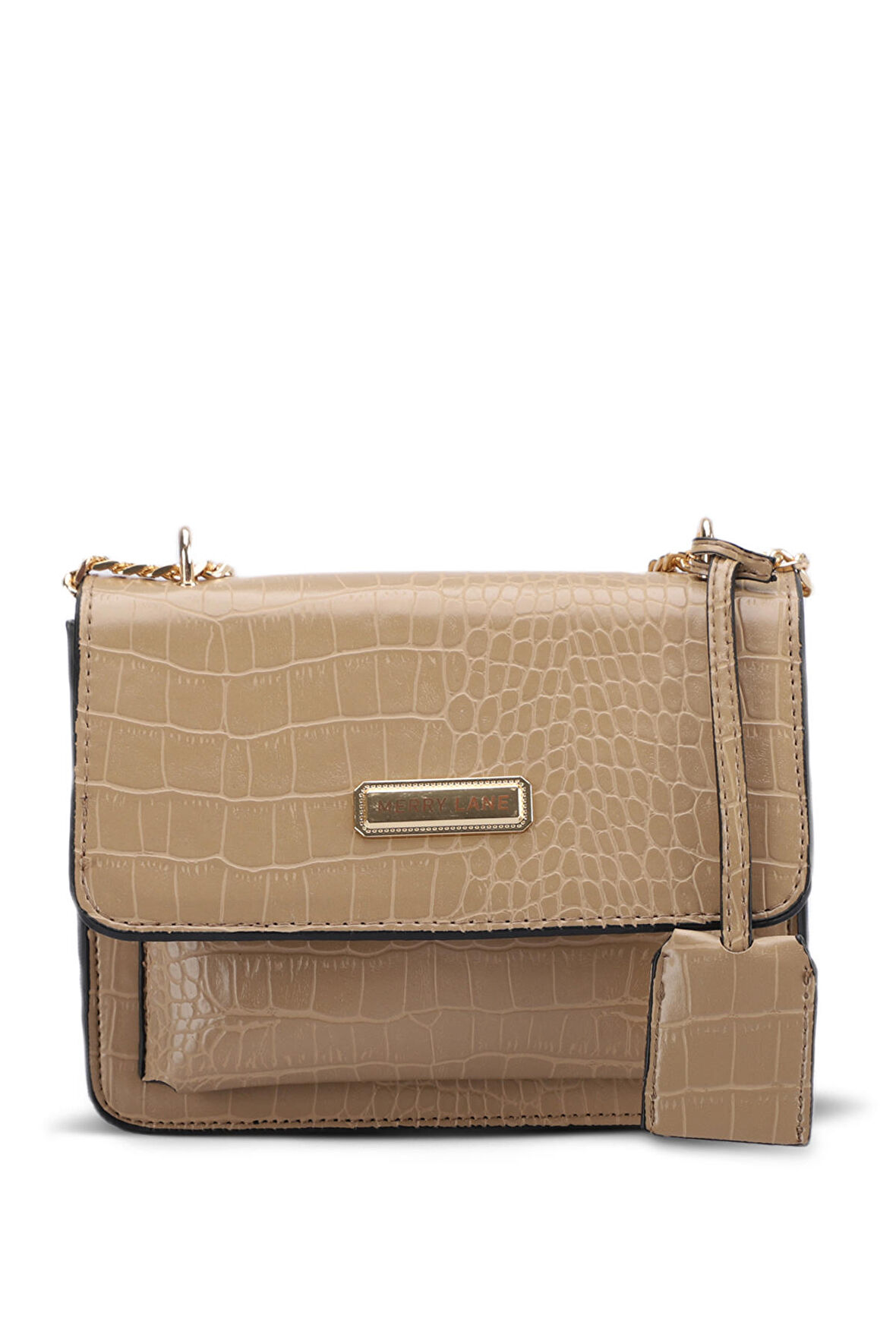 Merry Lane MILANO KROKO Kadın Omuz Çantası Bej