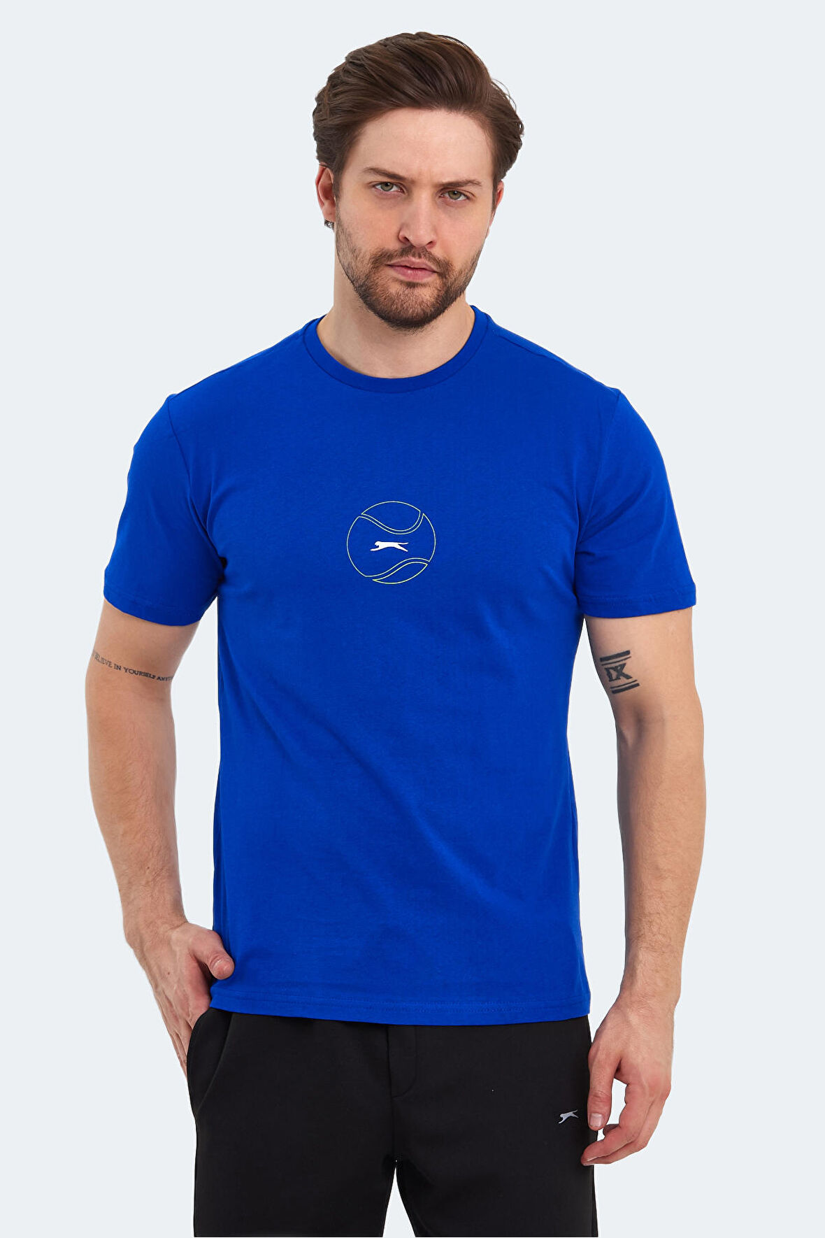 Slazenger PASSAGE Erkek T-Shirt Saks Mavi