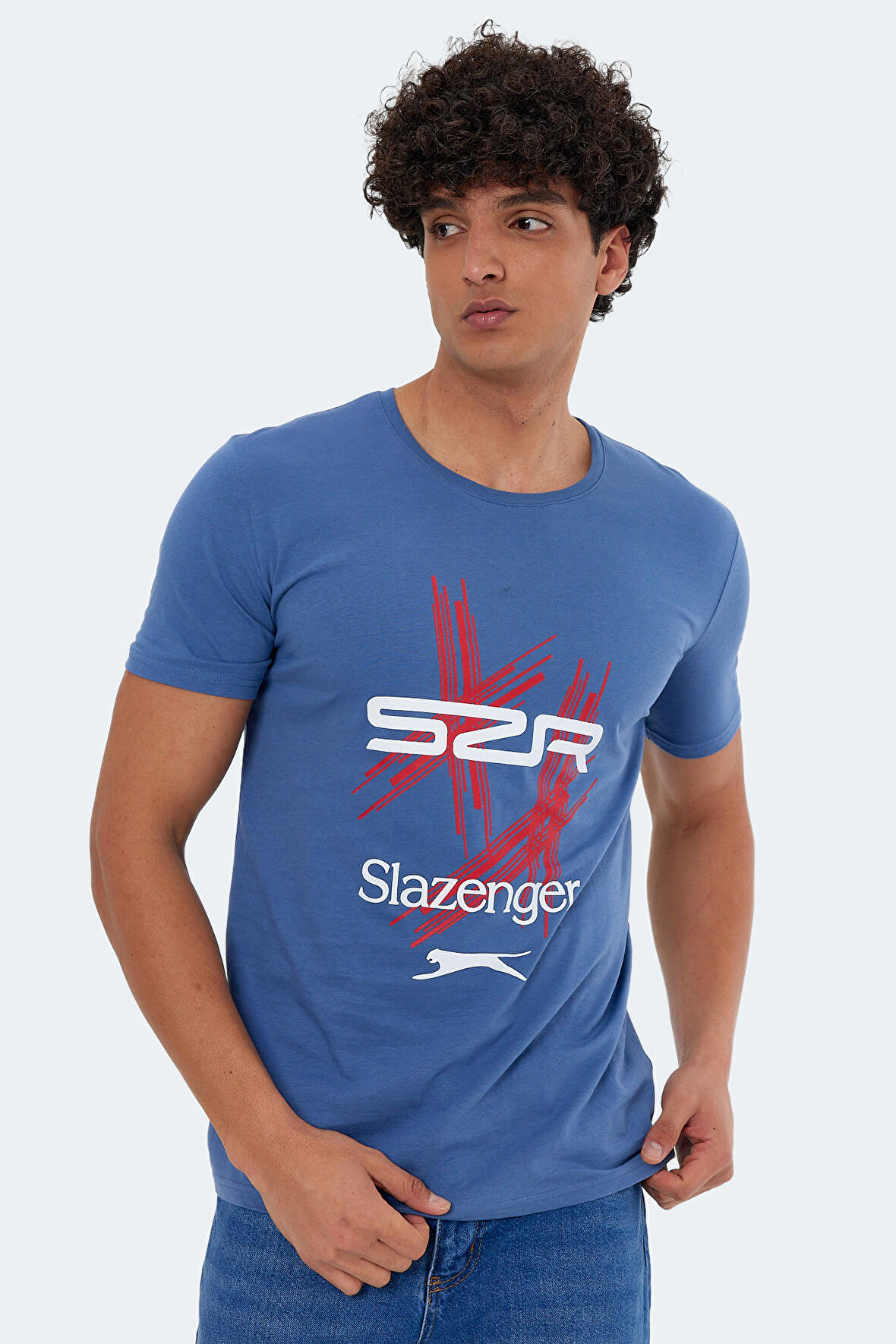 Slazenger KASUR Erkek Kısa Kol T-Shirt Indigo