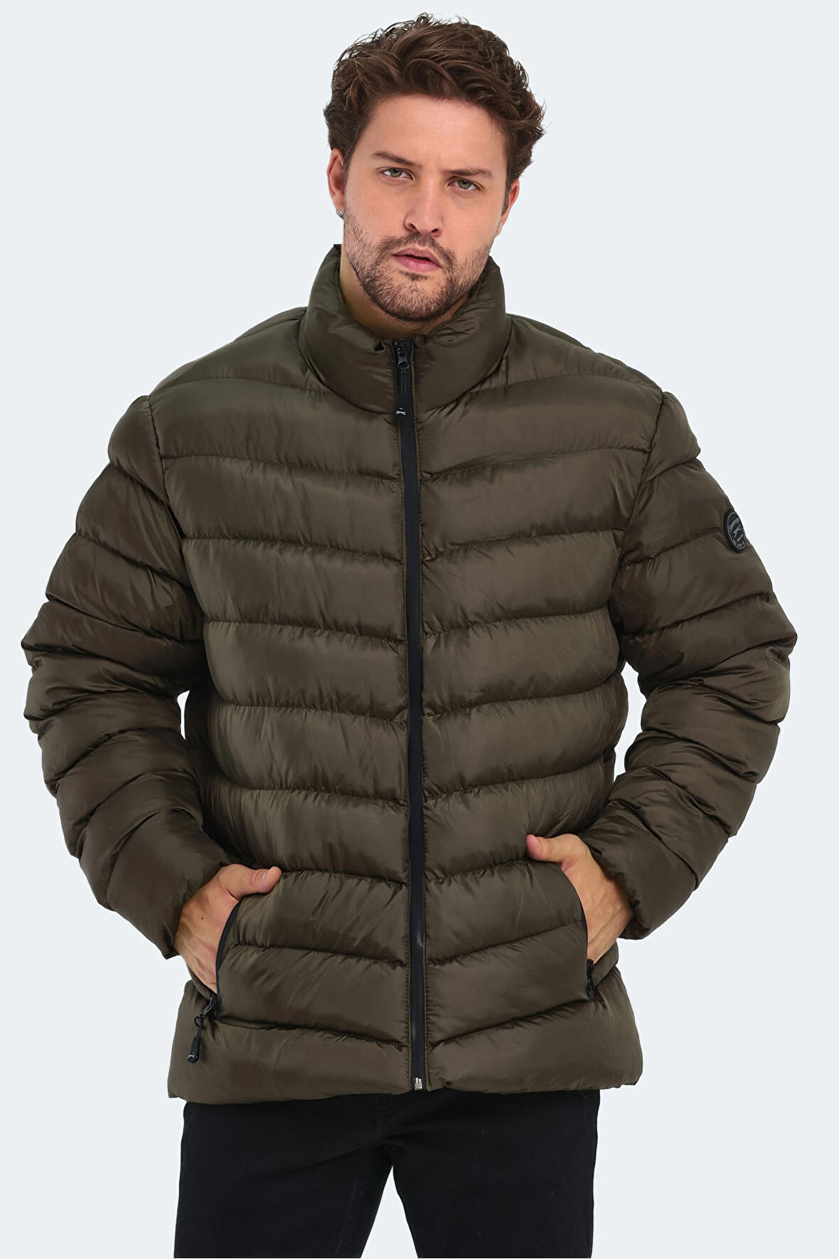 Slazenger HEAR IN Erkek Şişme Haki Mont & Kaban