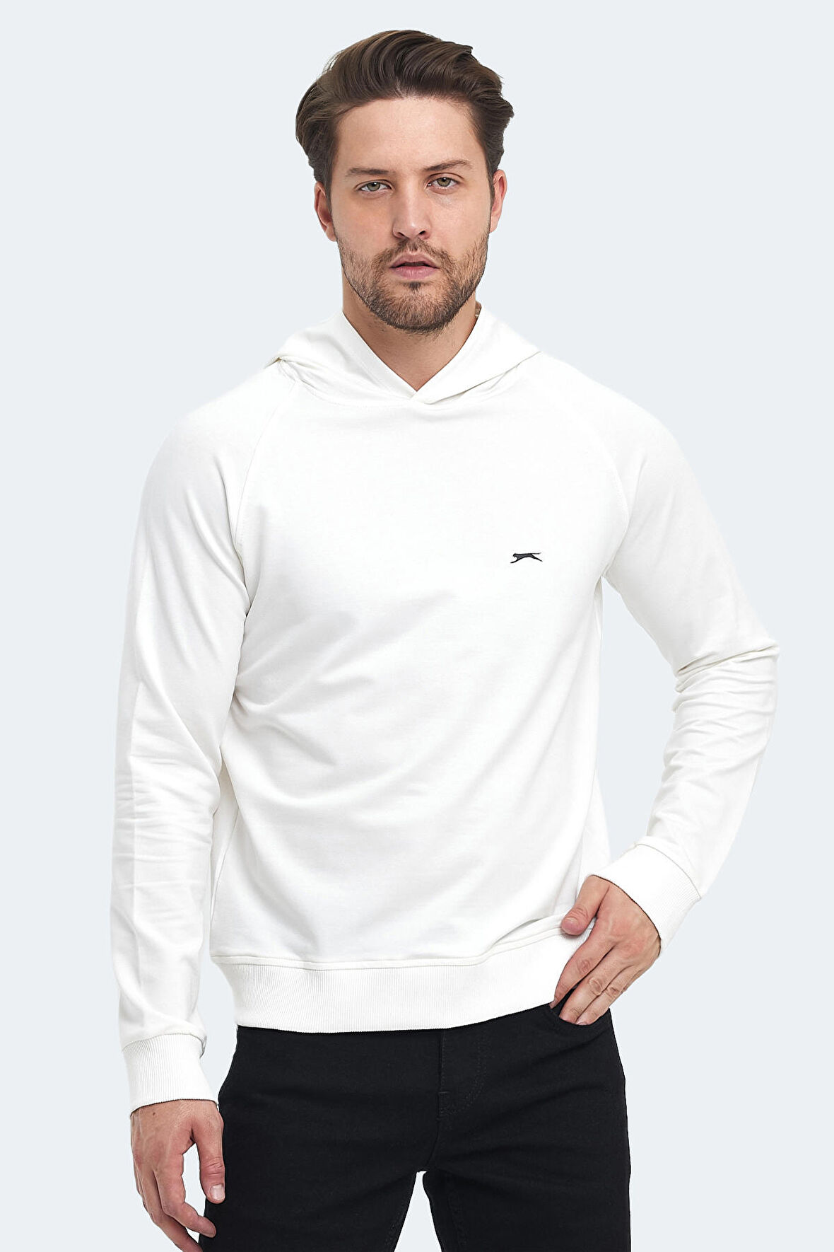 Slazenger KICKER IN Erkek  Kırık Beyaz Sweatshirt