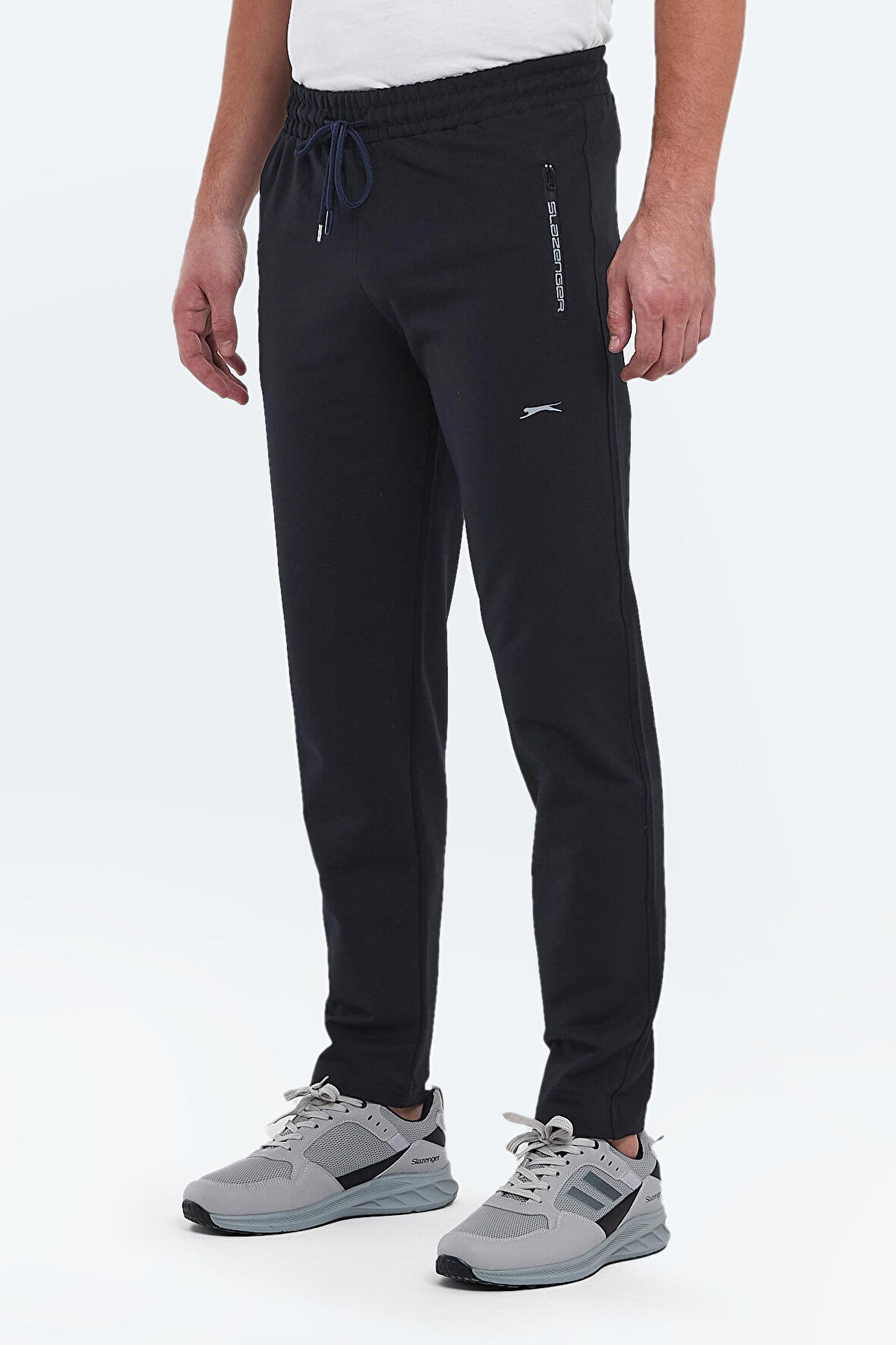 Slazenger OLI IN Erkek Fermuar Cepli Lacivert Eşofman Altı